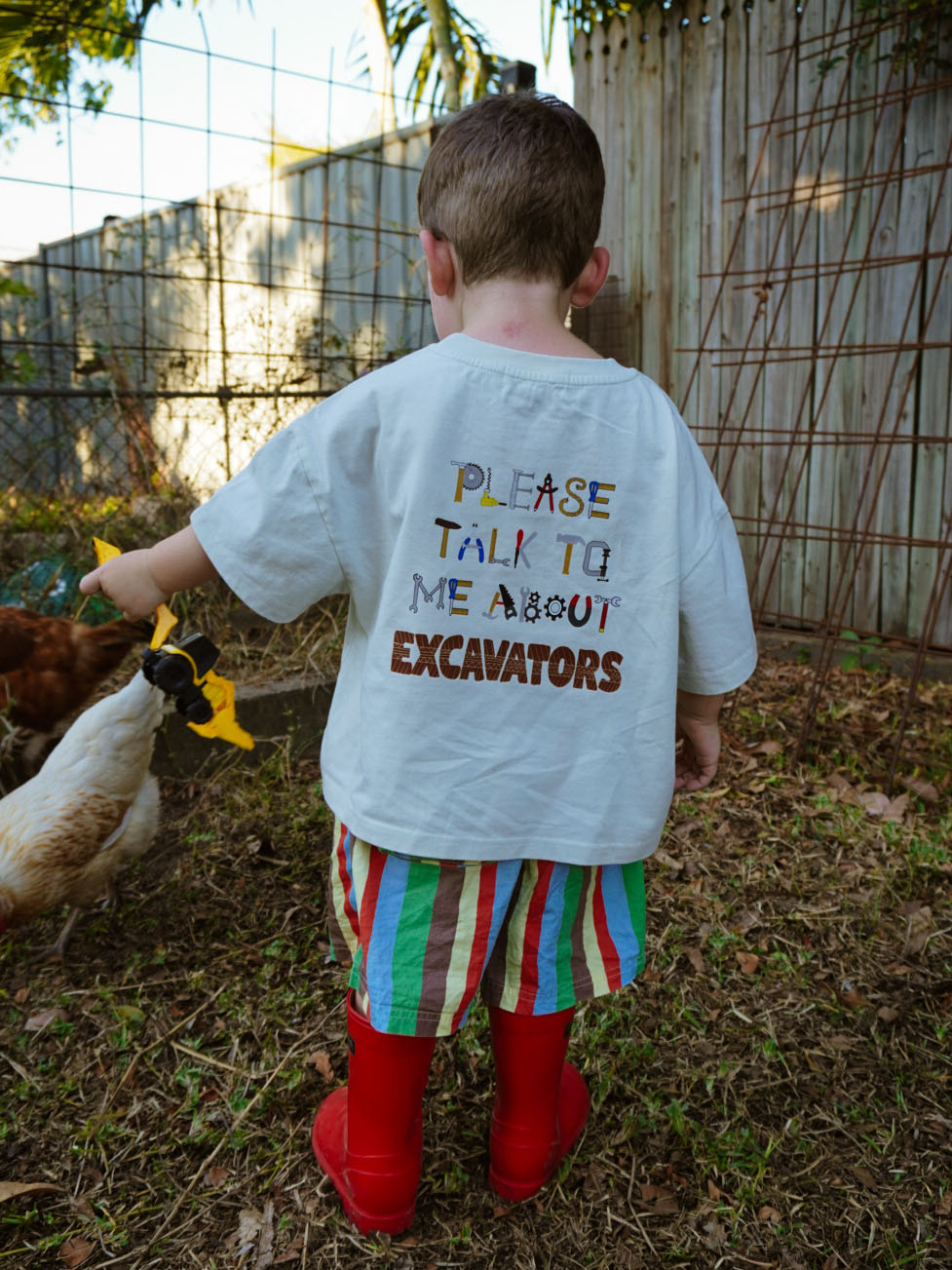 Excavator Kids Oversized Tee
